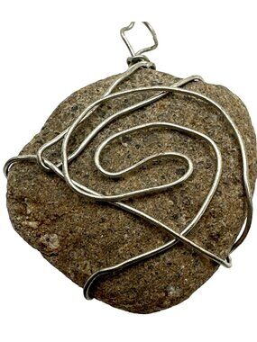 Wire Wrapped Natural Stone Pendant Kid Gift